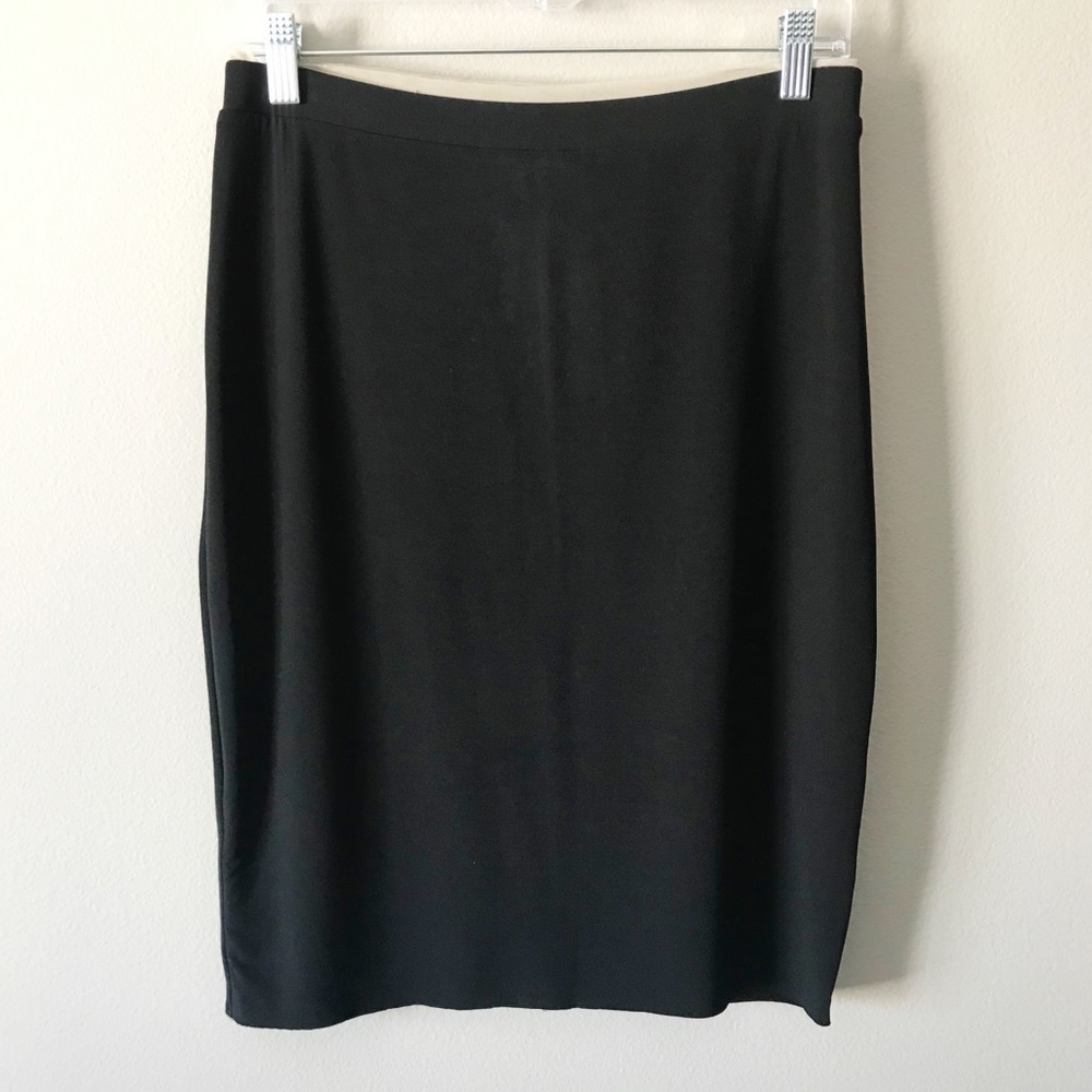 Graham & Spencer Mesh Trim Black Pencil Skirt Sm